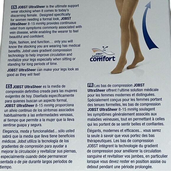 Jobst ultra sheer black support compression stockings new still in the box! - Picture 3 of 6
